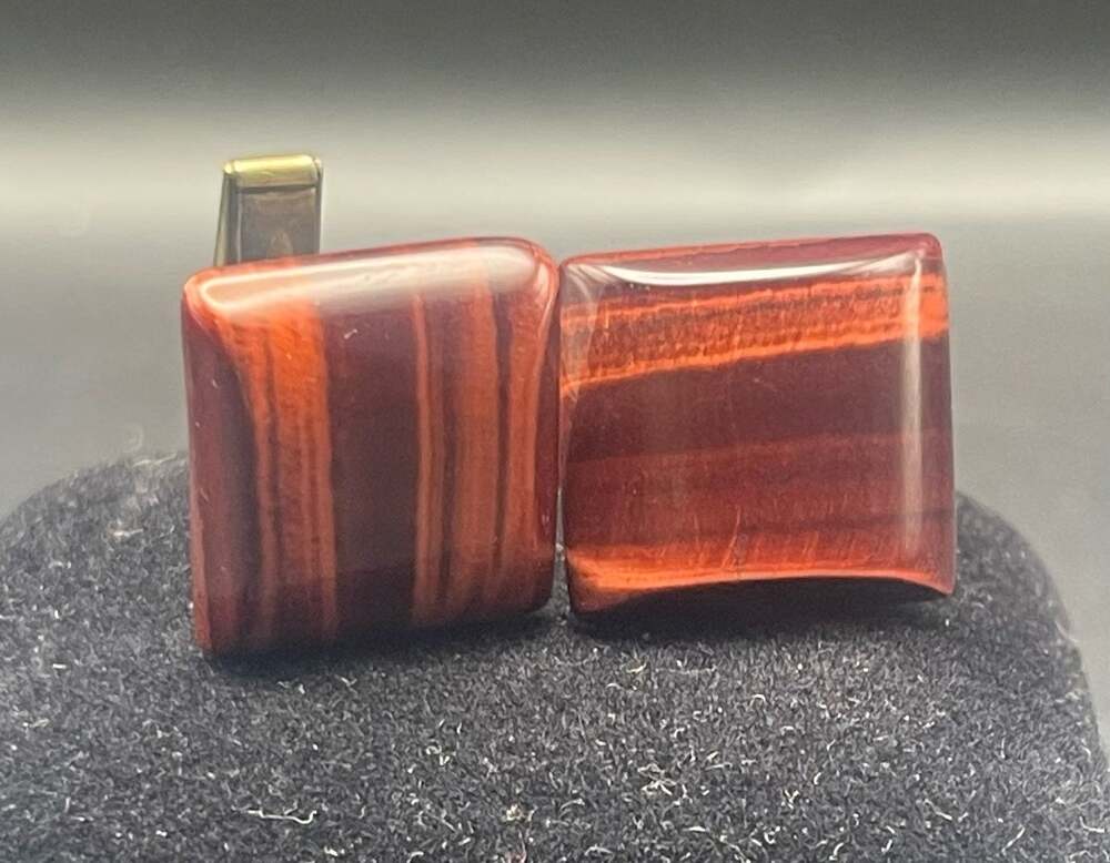 Tigers Eye Square Gemstone Cufflinks Mens Tiger's Eye Mens Jewelry Shirt Cuffs